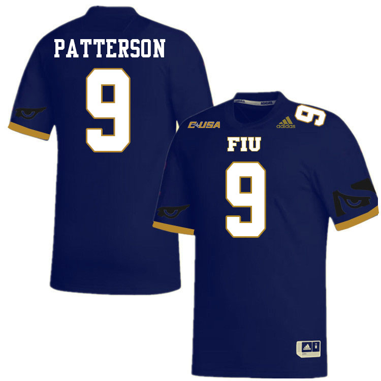 #9 Antonio Patterson FIU Jersey, Florida International University Panthers Football Jersey-Navy